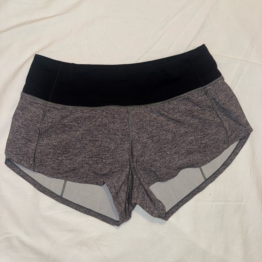 Lululemon  Gray and Black Athletic Shorts Size 2